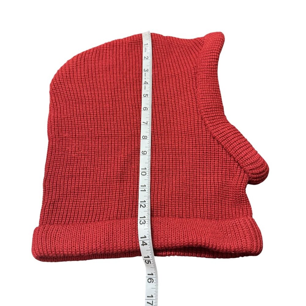Bogner Red Knitted Wool Acrylic Winter  Hoodie/Scarf Pullover Balaclava One Size - Picture 6 of 7